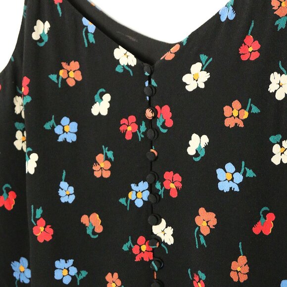 Madewell Button-Down Cami in Pressed Flowers 2 Manet True Black Vintage Inspired - Picture 9 of 15